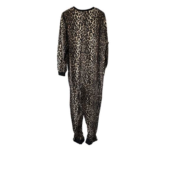 Nick & Nora Leopard Jungle Jim Cozy One Piece Footie Pajamas Women's XXL - Picture 5 of 5